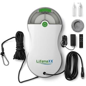 Lifenaxx Robot lavavetri Slim con sistema automatico di spruzzatura dell'acqua, potenza di aspirazione 2700 Pa, telecomando, fune di sicurezza e batteria di backup, per finestre, vetri - LX-083