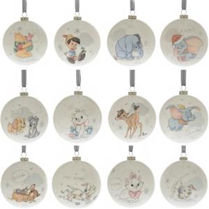 Widdop and Co Disney Magical Beginnings - Set di 12 palline - Pooh, Tigro, Piglet & Eeyore, Bambi, Pinochio, Dumbo & Marie - Prodotto con licenza ufficiale, ornamento natalizio per albero di Natale decorazione
