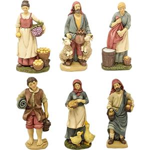 Joy Christmas Pastori per Presepe 15 cm in Resina, 6 Pezzi Assortiti 48209