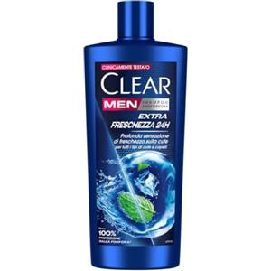 Clear Men Shampoo Extra Freschezza 24h, Shampoo Antiforfora Formato 610ml | Shampoo con Niacinamide e Mentolo, Dona una Sensazione di Freschezza, Shampoo Uomo, Fino a 100% Protezione dalla Forfora*
