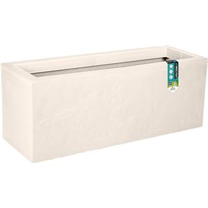 EDA - Balconera Volcania'Up 25 L - Decorazione imitazione pietra - Singola parete - Area di ritenzione idrica - 59 x 19,5 x 22,8 cm - Beige calcareo
