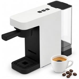 AND HOME Macchina Caffè 4 in 1 White - 1400 W - Pressione 20 bar - ABS Resistente | 4 Adattatori per Compatibilità con: Capsule Nespresso e Nescafé Dolce Gusto, Cialde ESE, Caffè Macinato, Serbatoio 0,6 L