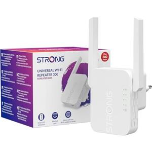 STRONG Ripetitore WiFi 300Mbps, Amplificatore WiFi, Porta LAN 100Mbps, Extender e Access Point, Indicatore Segnale LED, Installazione Facile, WPS, Compatibile con Router