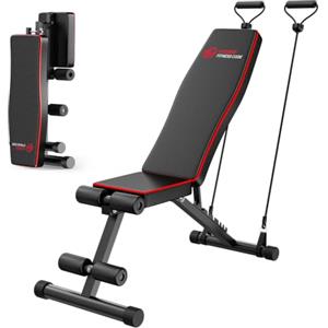 Dryfeedo Panca Regolabile Pieghevole, Panca Multifunzione Palestra Casa, Panca Pesi Allenamento 300 kg, 8 Posizioni Schienale, Salvaspazio