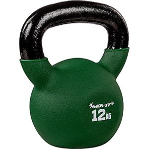 MOVIT® Kettlebell PRO 2-24 kg, Ghisa, Rivestimento in Neoprene | Design Monoblocco, Base Piatta, Rivestimento Antiscivolo, 12 Colori; Testato per Sostanze Nocive, Fitness
