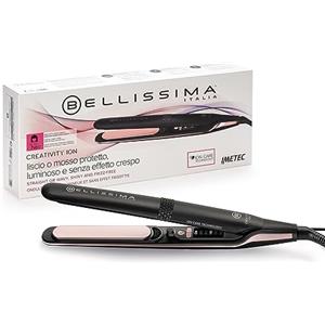 Bellissima Imetec Creativity Ion - Piastra per capelli 150-230°C | Con ionizzatore | Ceramica Diamond e cheratina | 5 temperature | Funzione Memory e Thermo Control