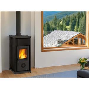 La Nordica Stufa a legna in acciaio porcellanato Tea Nordica 7 kW nero
