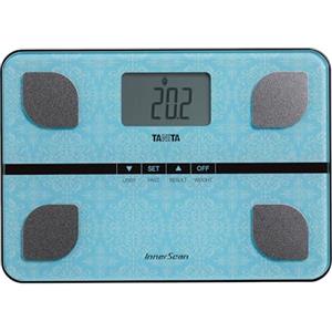 Tanita BC-732 bilancia intelligente per peso corporeo e grasso - Bilancia pesapersone digitale con design compatto in vetro, bilancia multiutente con display LCD, azzurro chiaro con motivo paisley
