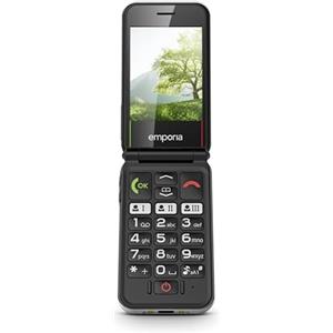 Emporia SIMPLICITYglam.4G - Telefono cellulare pieghevole per anziani senza contratto, con tasti grandi, pulsante di chiamata di emergenza, display a colori da 2,8 pollici, volume elevato, volt, 3