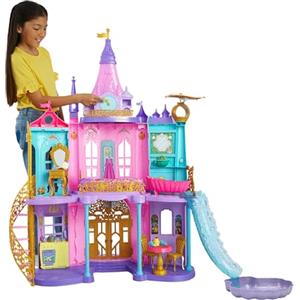 Mattel Disney, Castello Princess Ultimate, Alto 120 cm con Luci e Suoni | Con 3 piani, 10 aree gioco, 25+ mobili e accessori, effetti luminosi stile fuochi d'artificio; ispirato ai film Disney, HLW29