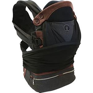 Chicco Boppy Adjust Comfyfit Portabebè 0+ Mesi da 3,5 kg a 15 kg, Semplice da Indossare e Regolabile, Portabebè Neonato Fronte Mamma Ergonomico con Supporto per Testa e Collo e Fascia Da Annodare, Nero