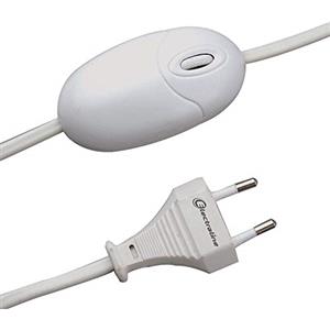 Electraline 70115 Interruttore Varialuce Dimmer con Cavo da 1.5 Metri, Max 160W, Small, Bianco