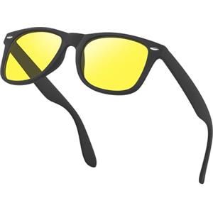 Nlieanuc Occhiali Guida Notturna Polarizzati Occhiali da Sole Lenti Gialle per Uomo Donna Guida Antiriflesso Night Vision Goggles