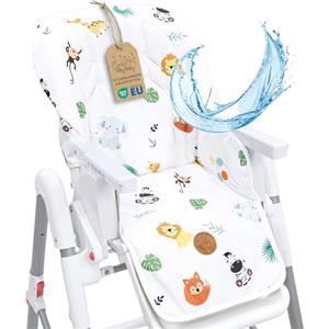 Totsy Baby Cuscino per seggiolone riduttore seduta bambini coprisedile seggiolone | coprisedile per seggioloni Chicco Polly Peg Perego universale imbottito idrorepellente antiscivolo resistente Safari