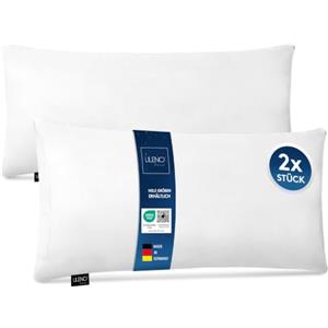 LILENO HOME Cuscino in microfibra 40x80 cm Deluxe (650g di riempimento) [set da 2 pezzi] lavabile fino a 95 gradi con cerniera - Cuscino per la testa 40x80 cm come riempimento per cuscino da letto