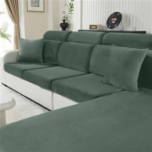 CYCMACO Velluto Copriseduta Divano Grande Grande 1 Posto, Verde Chiaro | Universale Elasticizzato Copricuscini Divano Antiscivolo, Copridivano Cuscini Separati, Soft Sofa Seat Cover Lavabili
