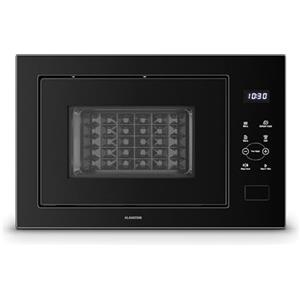 Klarstein Velaire Microonde da Incasso con Grill - 25L, 850W Microonde & 1200W Grill, 8 Programmi, Touch, Acciaio Inox, Forno Microonde Incasso, Nero