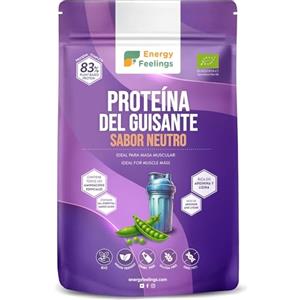 Energy Feelings Proteine di Piselli in Polvere BIO 500g | 82% Proteine Vegetali | Proteine Vegane Massa Muscolare e Dimagrire | Senza Zuccheri Aggiunti, Lattosio né Glutine