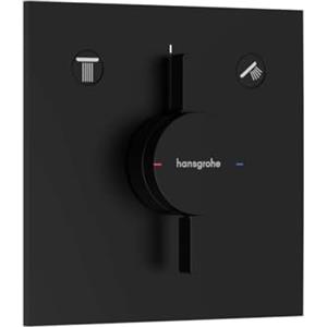 hansgrohe DuoTurn E - Rubinetto per doccia incasso per 2 utenze, Miscelatore monocomando quadrato per iBox universal 2, nero opaco