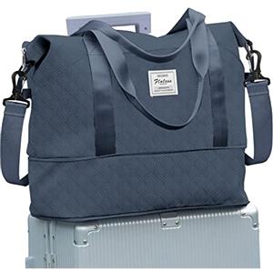 SEAFEW Borsone da Viaggio,Bagaglio a Mano 40x30x20 Ryanair Borsa da Viaggio | Borsa da Cabina Ryanair 40x30x20 Borsa Sportiva Borsone da Palestra da Weekend Borsa Ospedale Parto Espandibile,blu grigio