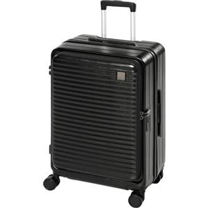 HOMCOM Valigia Rigida Media 71L, 4 Ruote Girevoli, 66x43x28 cm, Nero | Bagaglio Espandibile ABS, Trolley, Apertura Frontale, Borsa Bagnato/Asciutto, Serratura TSA