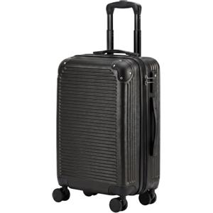 HOMCOM Valigia Rigida Piccola 40L, 4 Ruote Girevoli, 56x36x24 cm, Nero | Trolley, Bagaglio Espandibile ABS, Maniglia Superiore e Laterale, Lucchetto TSA, Angoli Protettivi