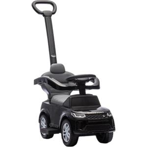 AIYAPLAY Macchina Primi Passi Cavalcabile per Bambini 18-36 Mesi, Nero | Passeggino per Bambini, Licenza Land Rover Discovery, Maniglione e Barriera a 360°, in PP e Acciaio