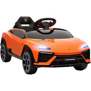 AIYAPLAY Macchina Elettrica per Bambini 3-8 Anni Lamborghini 12V Arancione | Porte a Forbice, Auto Elettrica per Bambini, 2 Motori, Sospensioni, Telecomando, MP3, Musica, Rotelle e Maniglia