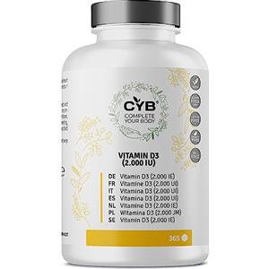 CYB Complete your Body CYB Vitamina D3 2000 UI alto dosaggio 50 µg, 365 compresse per 2 anni
