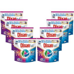 Dixan DISCS 4in1 Color Detersivo Lavatrice (40 Lavaggi x 8 pezzi), Capsule lavatrice per colori vivaci, pulizia profonda del bucato e freschezza igienica per la lavatrice, Rimuove le macchie da 20°C