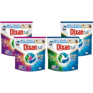 Dixan DISCS 4in1 Classico x 2 + Color x 2 Detersivo Lavatrice (40 Lavaggi), Capsule lavatrice per una pulizia profonda del bucato e freschezza igienica per la lavatrice, Rimuove le macchie da 20°C