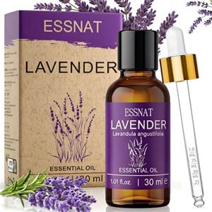 ESSNAT Olio Essenziale Lavanda 30 ml - olio essenziale di lavanda 100% naturale, da Lavandula angustifolia, ideale per aromaterapia, diffusore di oli essenziali, massaggi e progetti fai da te