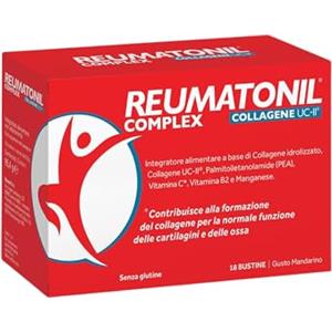 NAMED NATURAL MEDICINE NAMED Reumatonil Complex Collagene Bustine | 4500 mg Collagene Idrolizzato con UC-II, Vitamina C, PEA e Manganese | Supporto Cartilagini, Ossa e Tessuti Connettivi | 18 Bustine