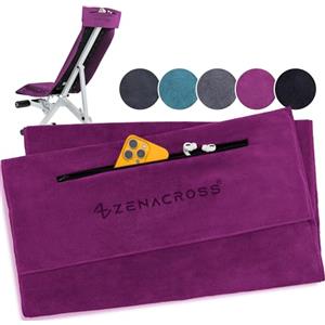Zenacross - Telo Palestra Microfibra 120x50 cm | Asciugatura Rapida · Tasca con Cerniera · Morbido e Compatto Gym Towel Uomo Donna · Bordeaux