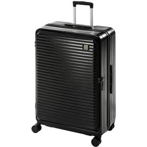 HOMCOM Valigia Rigida Grande 116L, 4 Ruote Girevoli, 77x50x33 cm, Nero | Bagaglio Espandibile ABS, Trolley, Apertura Frontale, Borsa Bagnato/Asciutto, Serratura TSA