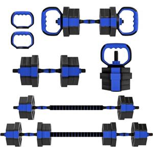SPORTNOW Set Pesi da Palestra 6 in 1, 20/25/30kg Totali, Plastica e Sabbia | Set Manubri Regolabili, Utilizzabile come Kettlebell, Manubri, Bilanciere, Supporto per Flessioni, Allenamento a Casa