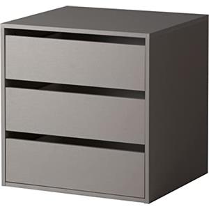 COMPOSAD | Cassettiera interna per armadio con 3 cassetti, Cassetti interni per Armadi con guide in metallo, (LxAxP) 58x59x51cm, Colore Grigio, Made in Italy