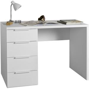 Composad | Scrivania della Linea ESPRESSO con 4 Cassetti, Scrivania Ufficio Elegante e Moderna, per PC, (LxAxP) 110x75,4x59,6 cm, Colore Bianco, Made in Italy