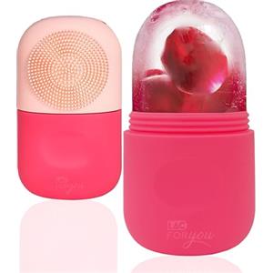 LAC FOR YOU Ice Roller Viso 2 in 1 con Scrub, Rullo Ghiaccio Viso | Ice face roller 2 in 1 con dorso scrub in silicone: rinfresca la pelle e aiuta nella pulizia e nella skin care quotidiana.