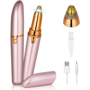 AYBUY Epilatore Viso Donna, Taglia Sopracciglia Donna Elettrico Indolore | Rasoio Viso, Epilatore Sopracciglia Donna con USB per Viso, Fronte, Sopracciglia, Labbra (Rosa Oro)