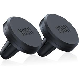 YOSH Porta Cellulare Auto Magnetico, Supporto Telefono Auto, 2 Pezzi | Installazione In 1S, Compatto, Magneti Ultra Forti, Stabilità Senza Caduta, Piastre Metalliche Incluse, per iPhone & Samsung