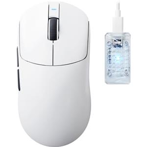 MAMBASNAKE X ATTACKSHARK X8ULTIMATE Mouse Da Gaming Wireless-Bianco | Sensore PAW3950MAX,Frequenza Di Polling 8K,Ultraleggero 59G,BT/2.4G/Type-C,42000 DPI,800mAh,Driver Web