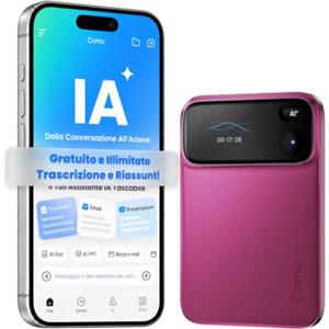 Comu Action Pro Registratore Vocale AI, Assistente Intelligente per Note | Per Professionisti e Team, Trascrizione in Tempo Reale, Verbali di Riunione, Presentazioni, Piani d'Azione e Chat AI+