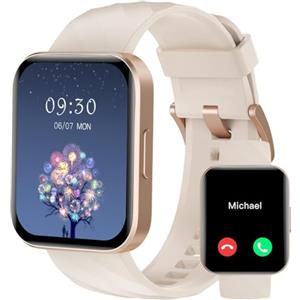 RUIMEN Smartwatch Uomo Donna Chiamate e Whatsapp Smart Watch Contapassi Cardiofrequenzimetro da polso Saturimetro Orologio Smart Fitness Sportivo Impermeabile per Android iOS Galassia