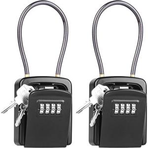 Diyife Cassetta Sicurezza per Chiavi Compatta, Impermeabile, Codice 4 Cifre | 2Pcs, Portatile, Piccola, Cassetta di Sicurezza, per Archiviazione Chiavi di Casa, Esterno, Ufficio, Airbnb, Viaggio, Garage