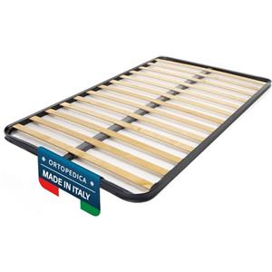 DOLCI SOGNI - Rete Letto Matrimoniale 160x200 Ortopedica a Doghe di Legno, Senza Piedi da Incasso, Massima Stabilità e Resistenza, Struttura in Ferro, 100% Made in Italy