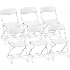 Asdsed Set 6 Sedie Pieghevoli Plastica e Metallo, Fino a 160kg, Leggero e impermeabile, Risparmia Spazio Sedia Pieghevole per Esterno, Giardino, Campeggio, Balcone, Ufficio, Feste