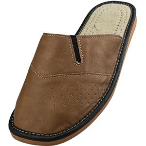APREGGIO Ciabatte Uomo Pelle - Comode Pantofole da Uomo Pelle - Scarpe Uomo Fatto a Mano - Pelle Pantofole da Uomo - Uomo Pantofole con Suola in Gomma