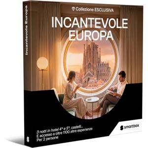 Smartbox - Cofanetto Regalo per Uomo o Donna - Incantevole Europa - Idee Regalo Originale - 3 Notti con Colazione in Hotel 4*e 5* e Castelli per 2 Persone