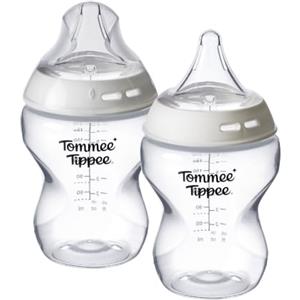 Tommee Tippee Biberon Natural Start da 260ml e Tettarella Triangolare, Flusso Lento